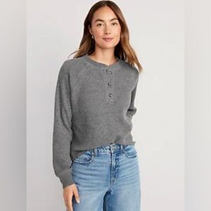 Plush Waffle-Knit Henley Top